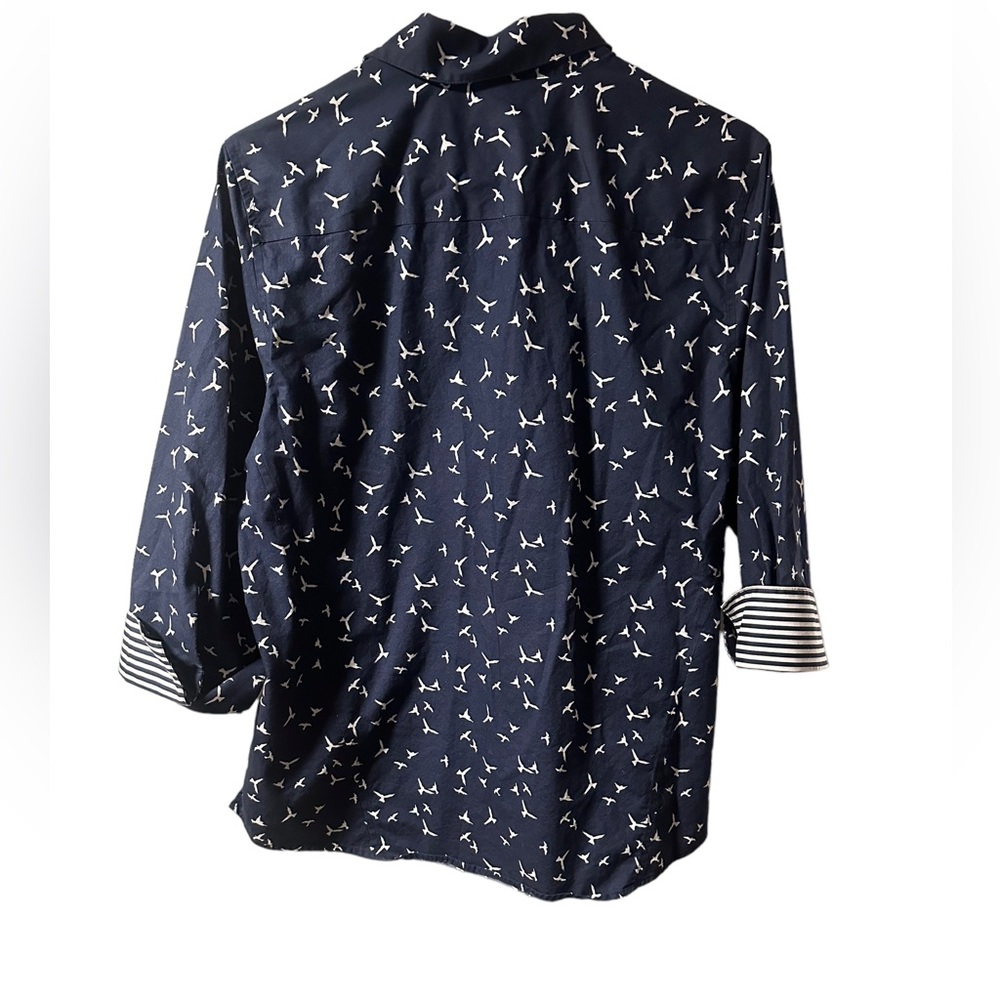 Foxcroft Front Button 3/4 Sleeve Button Down Nyc … - image 2